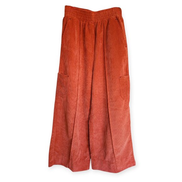 Urban Outfitters Corduroy Cargo Pants Small Stretch Waist Rust - Picture 1 of 13